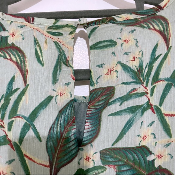 ASOS YAS Green Leaf Print Pleated Midi Dress Size L - Picture 5 of 10